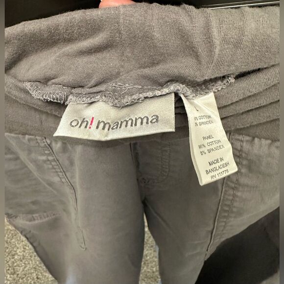 Oh Momma! Maternity Chinos Gray Under Belly (355) - Picture 4 of 5